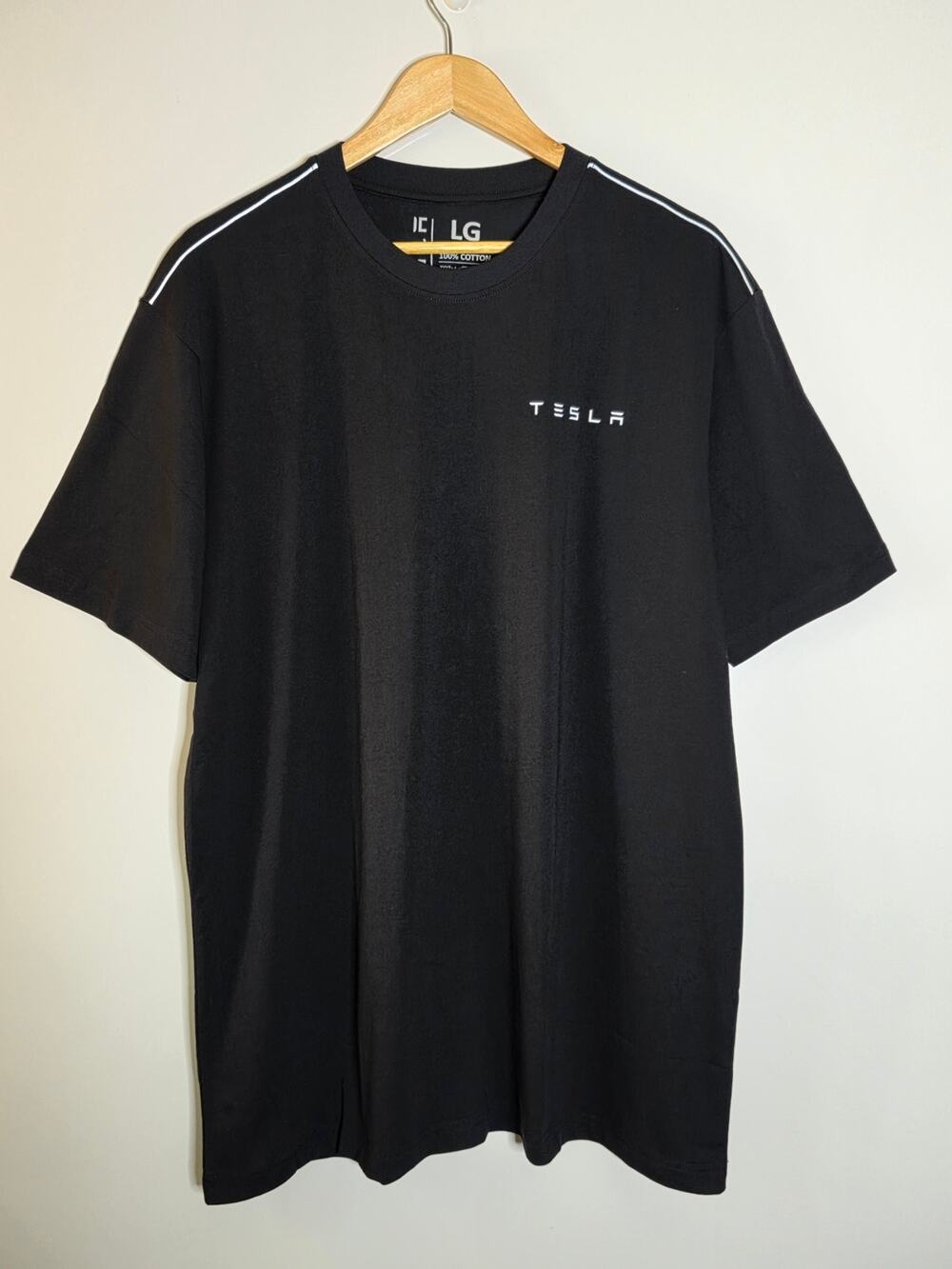 Tesla Men's Black Logo T-Shirt 2 pack Long sleeve and Short Sleeve Black
